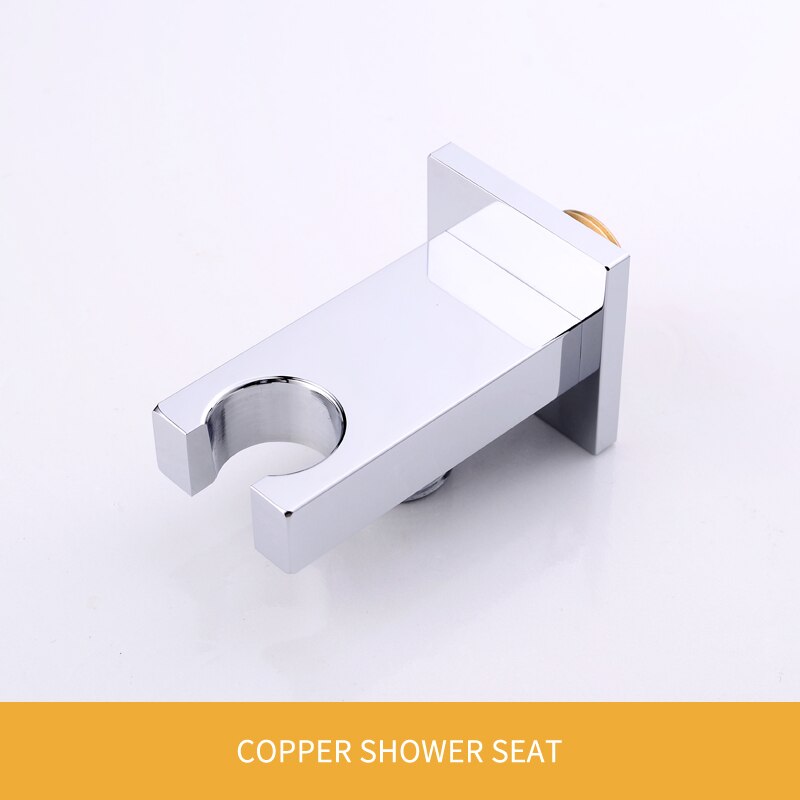 Square Solid Brass Chrome Hand Held Shower Head With Wall Connector and Stainless Steel Shower Hose: Bracket only