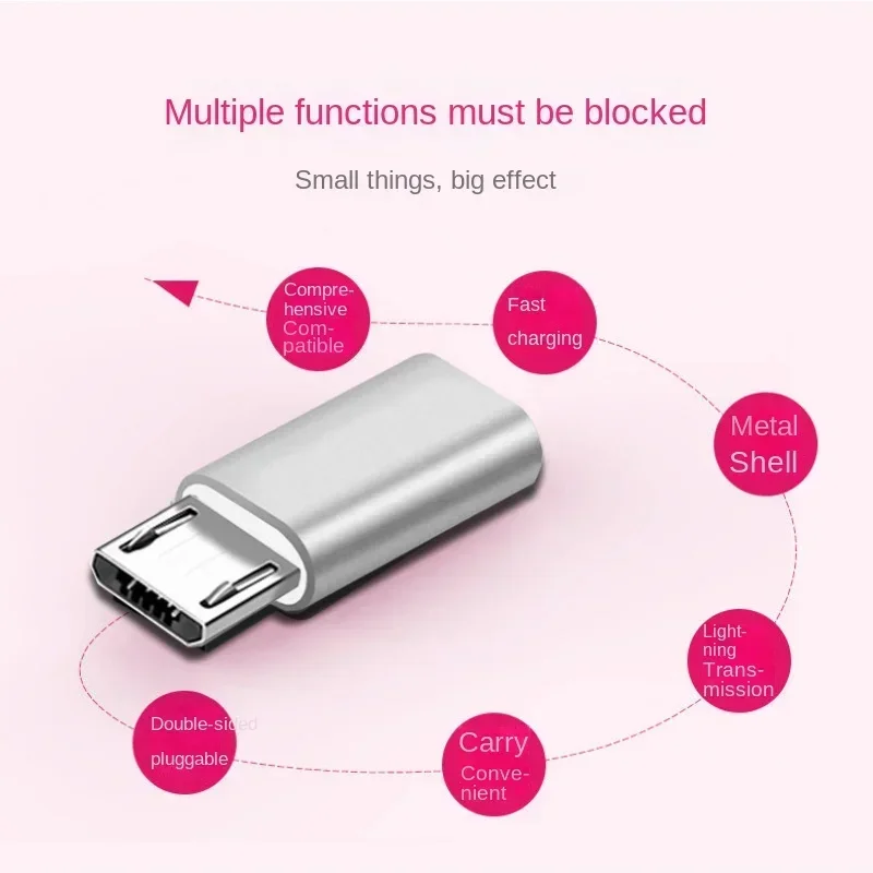 Type-C To MICRO Android Adapter for Mobile Phone Converter V8 Charging Data Transmission 5pin Adapter Mobile Accessories