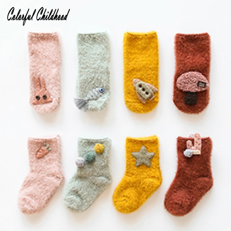 Chaussettes unisexes pour bébés filles | , motif de lapin étoile de mer, en coton doux, et confortable, vêtements d'hiver pour enfants, calcetines