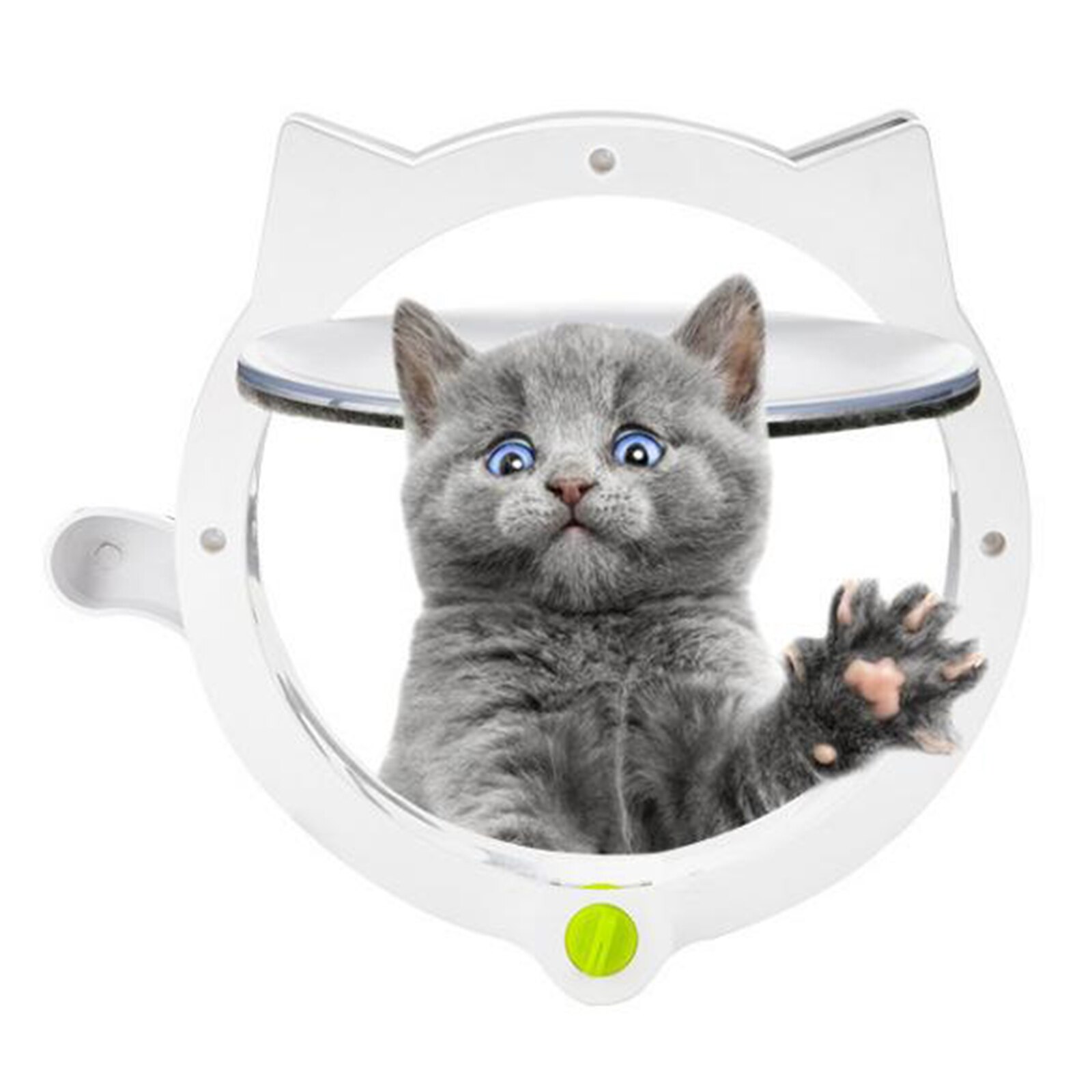 4 Way Locking Cat Door Lockable Cat Flap Doors for Cats or Small Dogs Cat Door Hides Litter Tray: White