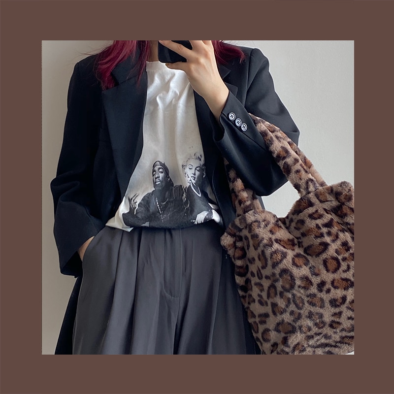 Sac à bandoulière léopard pour femme, grand sac à main en peluche, sac Messenger fourrure douce et chaude, hiver, nouveauté