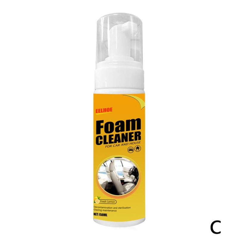 Limpiador de espuma para Interior de coche, limpiador de piel para asiento de coche, limpieza automática, agente de mantenimiento para lavado de espuma de coche, superficies A6Z6: 150ml