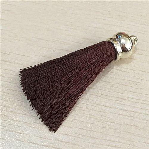 1 Uds. Pendientes borlas de seda colgantes para manualidades, tapas de extremo de plata, cepillo de borlas para DIY, accesorios para fabricación de joyas: 16