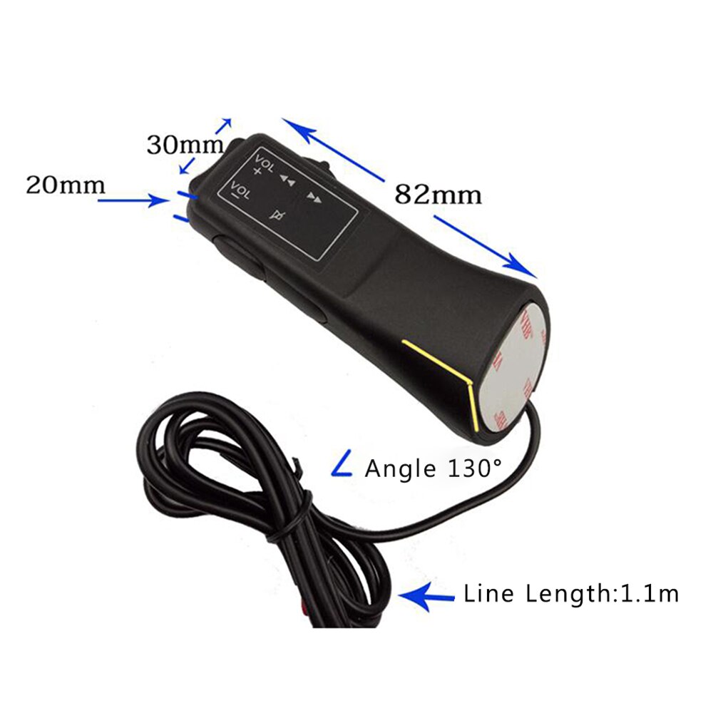 1x Afstandsbediening Black Nylon Plastic Auto Stuurwiel Stalk Knop Radio