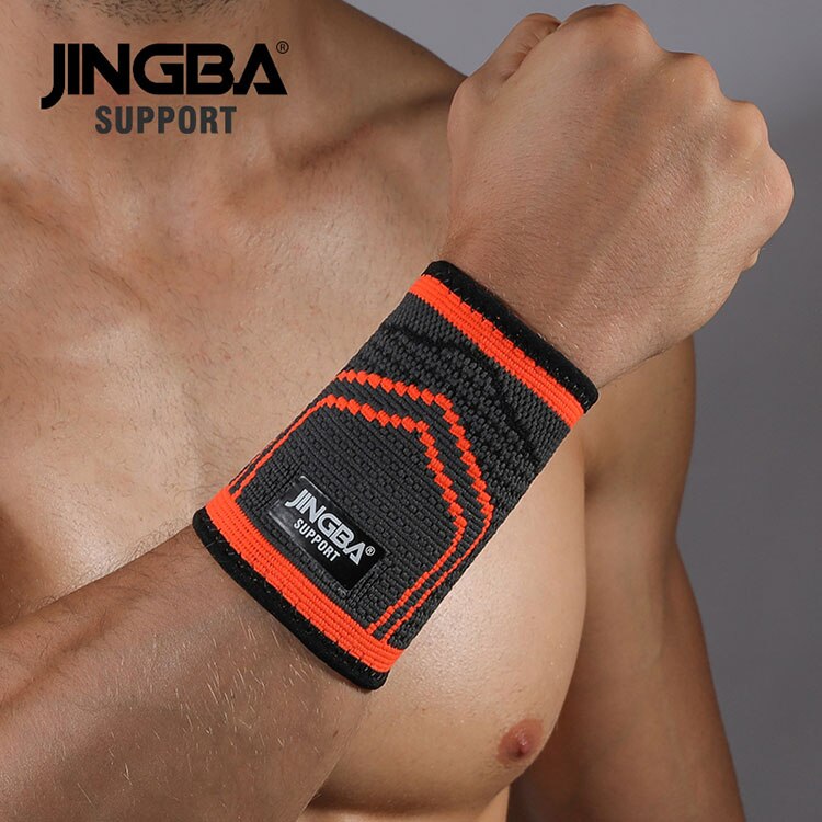 Soporte JINGBA, 1 Uds., protector deportivo para boxeo, vendaje de bandas de mano, soporte + vendaje de levantamiento de pesas, muñequera: wristband Orange