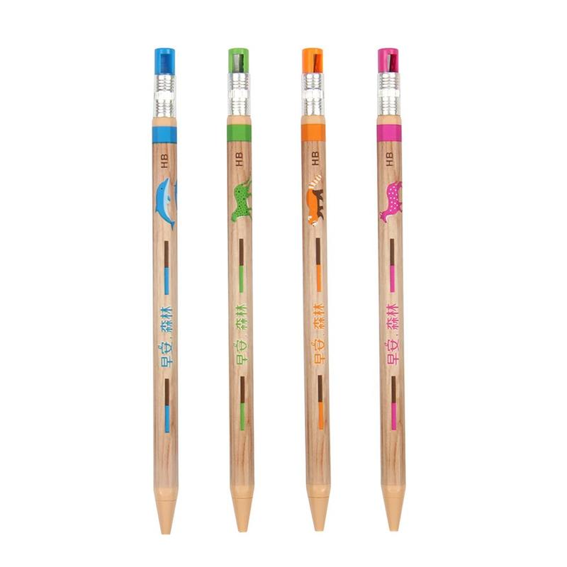 2.0mm Mechanical Wooden Pencil With 2B Refill Pencil Lapices Lead por Mayor Automatic Pencil Refills Pencil Add Refill