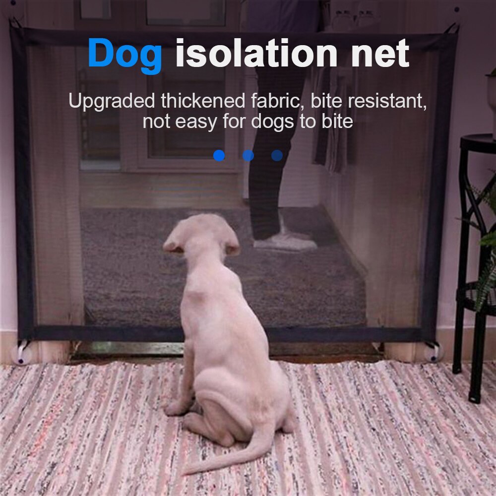 Magic Retractable Pet Dog Fence Gate Folding Indoor Outdoor Protection Cat Safe Enclosure Guard Adjustable Safety Isolation Net