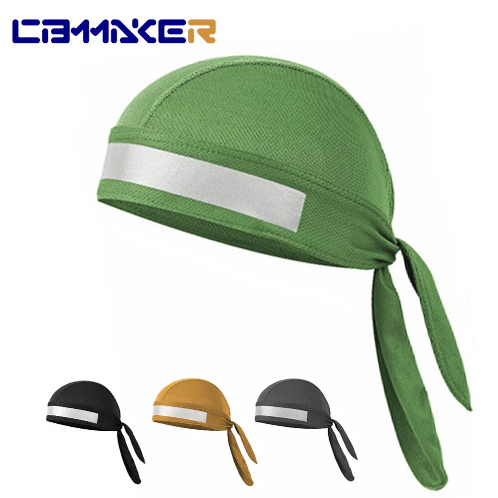 Gorro de Ciclismo de secado rápido para hombre, pañuelo para la cabeza con cinta reflectante, para correr, gorro pañuelo pirata, diadema con capucha