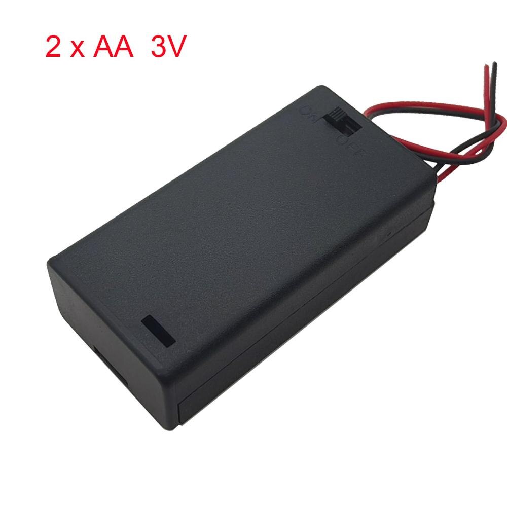 1/2/3/4 fessura di Cassa di Batteria AA 1.5V/3V/4.5V/6V AA batteria titolare scatola Caso di Immagazzinaggio con Interruttore: 2 AA