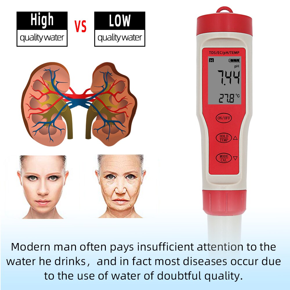 Waterdichte Ph Pen Meter Portable Digitale Ph Tester Voor Aquarium Pool Water Wijn Urine Laboratorium Automatische Kalibratie 30% Off