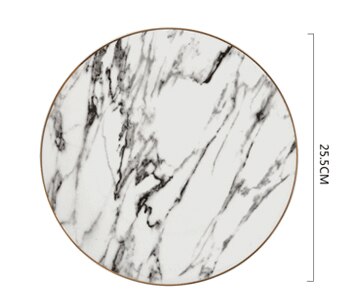 Ceramiczne złote wkładki talerze stek jedzenie danie nordycki styl retro zastawa stołowa talerze obiadowe ins wysokiej klasy zestaw obiadowy: 10 cal