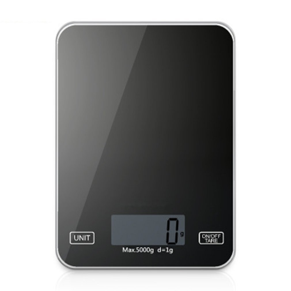 Mad bagevægt mini kompakt 5kg/1g køkken elektroniske vægter hjem glas køkkenvægt balck tgk -001: Sort
