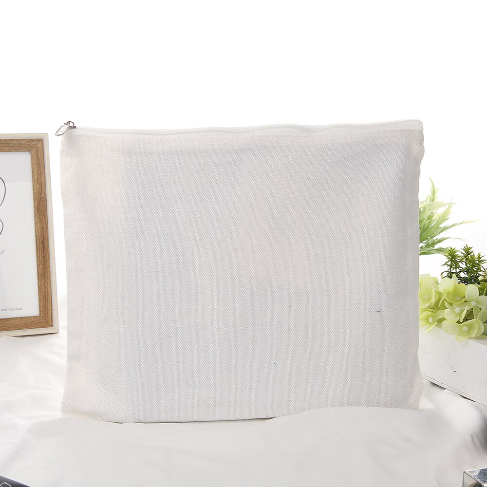 Bolsas de lona blancas brillantes, para manualidades DIY, bolsa Cosmatic 11 3/4x9 1/2 pulgadas