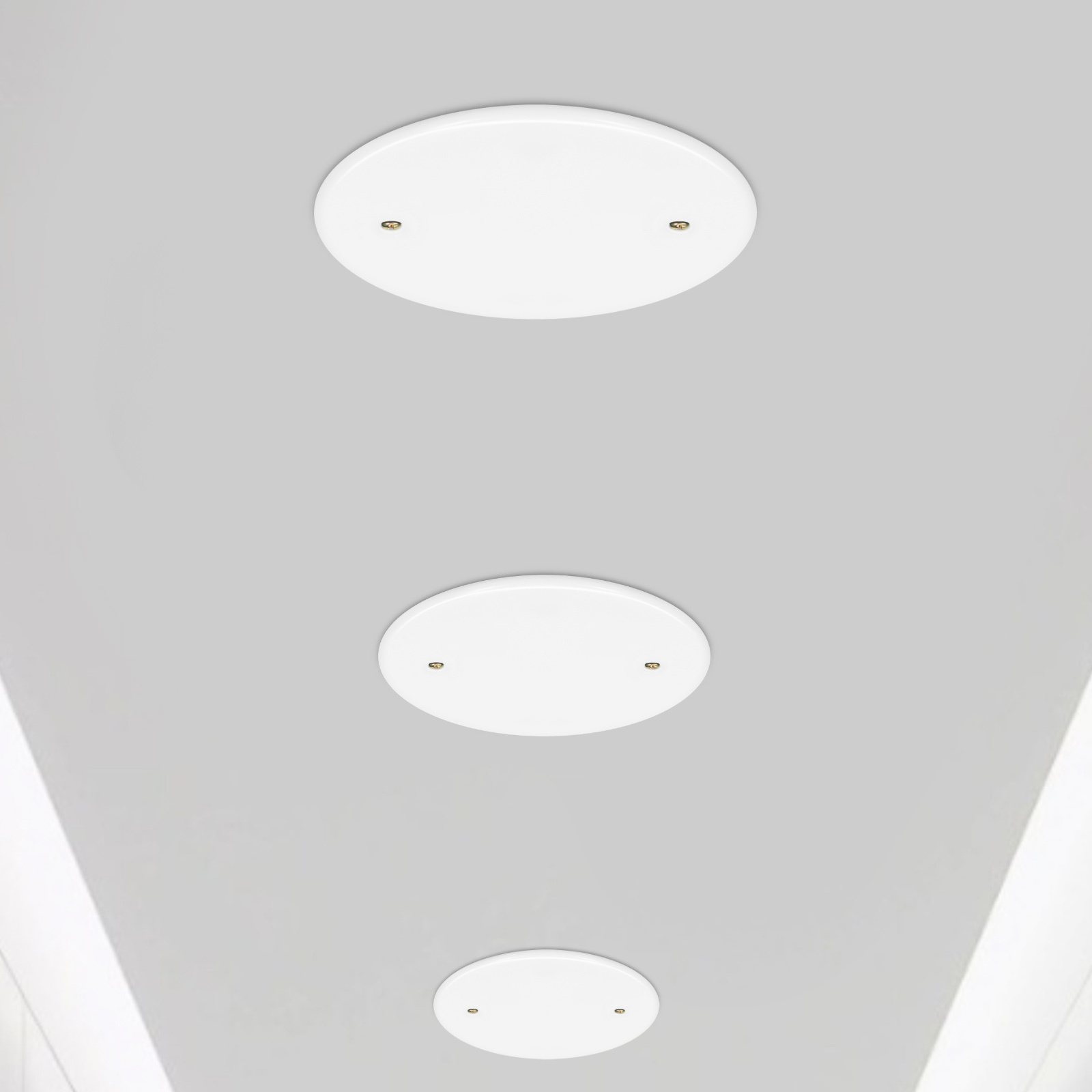 4pcs Blank Ceiling Cover Plates Round Electrical Hole Covers Flat Plastic Wall Caps for Junction Box Outlet Repair