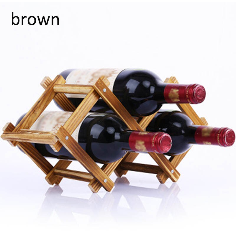 Soporte de madera para vino, accesorios de cocina, estante plegable para vino tinto, soporte para botella de bebida, estante de exhibición de barra de soporte de 3 botellas portátil