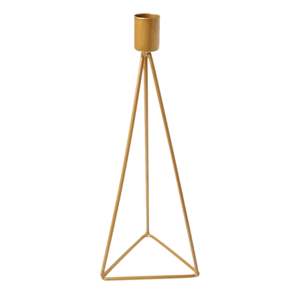 Vintage geometrisk wire kop stearinlys bryllupsfest indretning lysestage lysestage gylden / sort til hjemmet desktop ornament