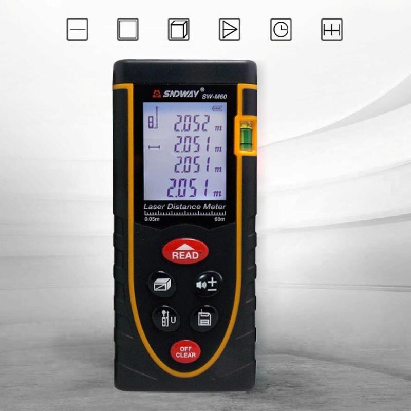 Medidor de distancia de 50M, 60M, 100M, ruleta electrónica, herramienta de medición de área/volumen/ángulo, telémetro infrarrojo