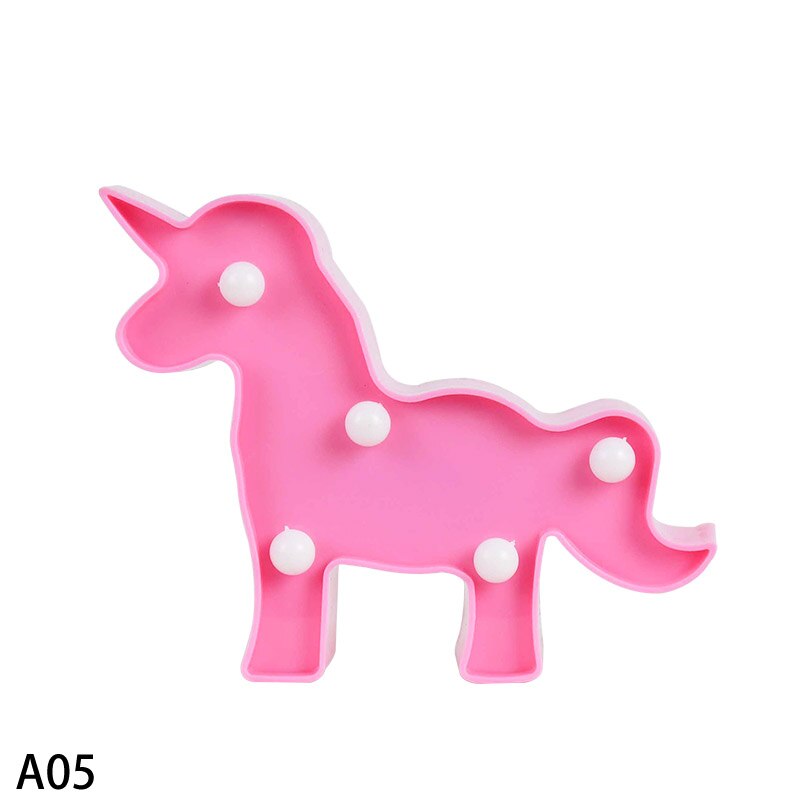 Lámpara de luz LED nocturna para niños, Flamenco, Estrella, piña, Cactus, hawaiana, , lámpara de pared del dormitorio, de decoración: A05