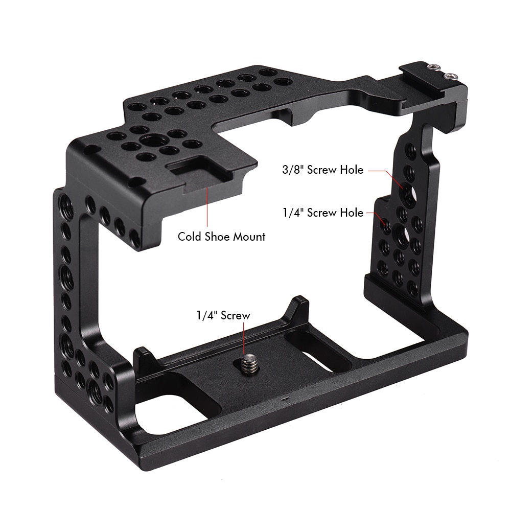 Andoer Camera Cage Aluminum Alloy 1/4&quot; Screw Video Film Movie Making Stabilizer for Sony A7II/A7III/A7SII/A7M3/A7RII/A7RIII