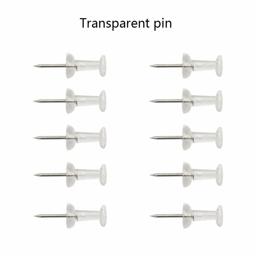 50pcs/set Transparent Plastic Tacks Push Pins Wooden Board Photo Map Thumb Tacks Office Binding Supplies School Stationery
