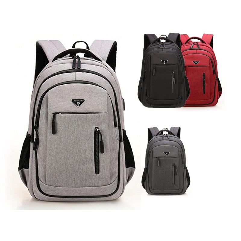 Big Capacity 15.6 Laptop Backpack Men Oxford Gray High School Bags Boys Teen College Student Back Pack Multifunctional Bagpack