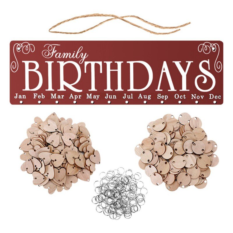 Birthday Family Birthday Board Reminder Wall Wooden Calendar.Listing Home Decoration.: A4