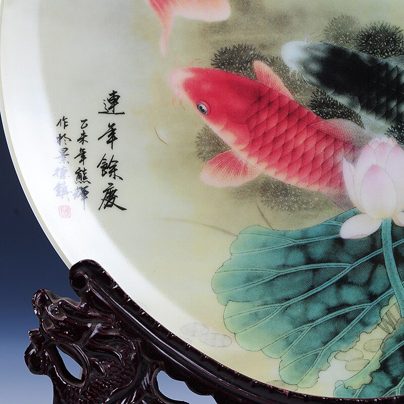 Moderne Interieur Keramische Sier Plaat Chinese Decoratie Schotel Plaat Porselein Vis Plaat Set Instelling Muur