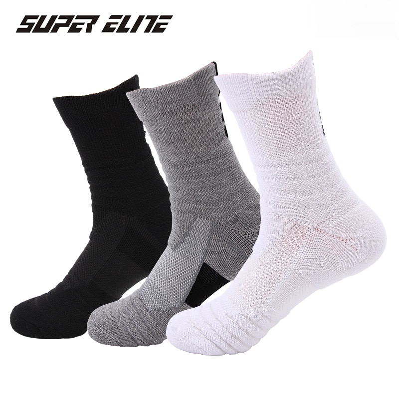 SUPER ELITE Sport Sokken Workout Jogging Fietsen Basketbal Running Ski Man Vrouwen Wit Zweet Zwart Grijs Goedkope Sokken Lage Hoge