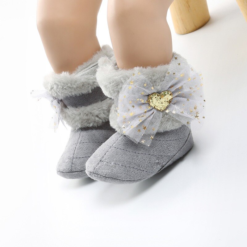 Winter Baby Laarzen Zachte Pluche Bal Laarsjes Voor Baby Meisjes Anti Slip Sneeuw Boot Warm Houden Crib Schoenen 0-18M: YTM1801H / 13-18 months