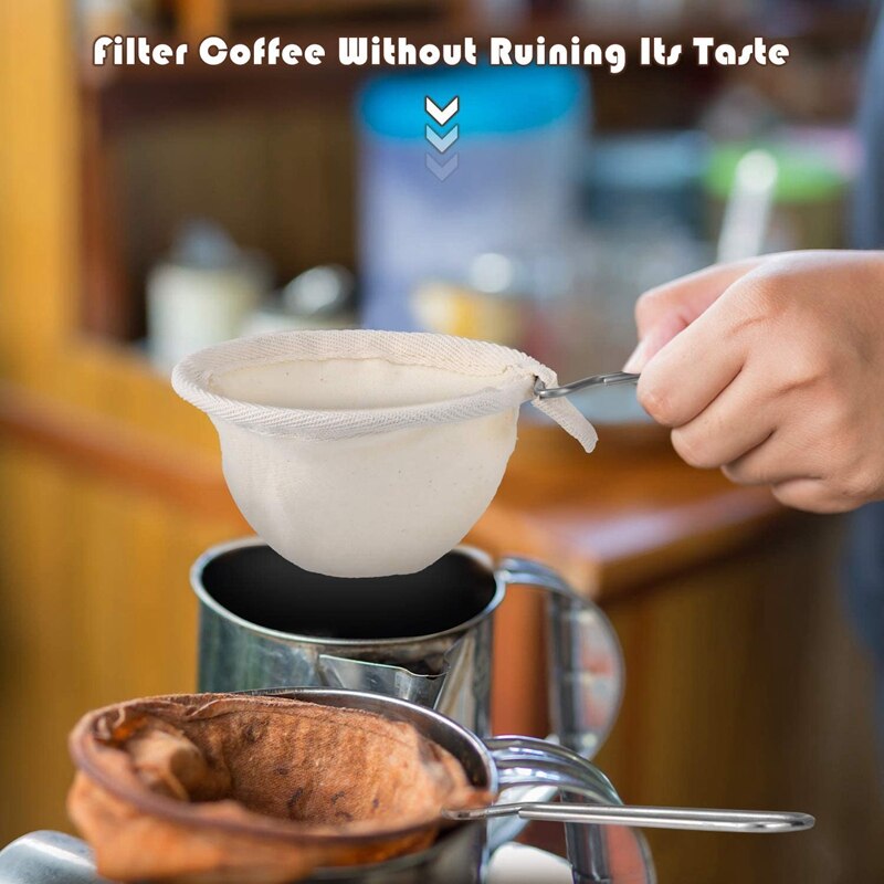 6 Stuks Van Flanel Koffie Filter Filter Herbruikbare Flanel Koffie Druppelaar Koffie Accessoires