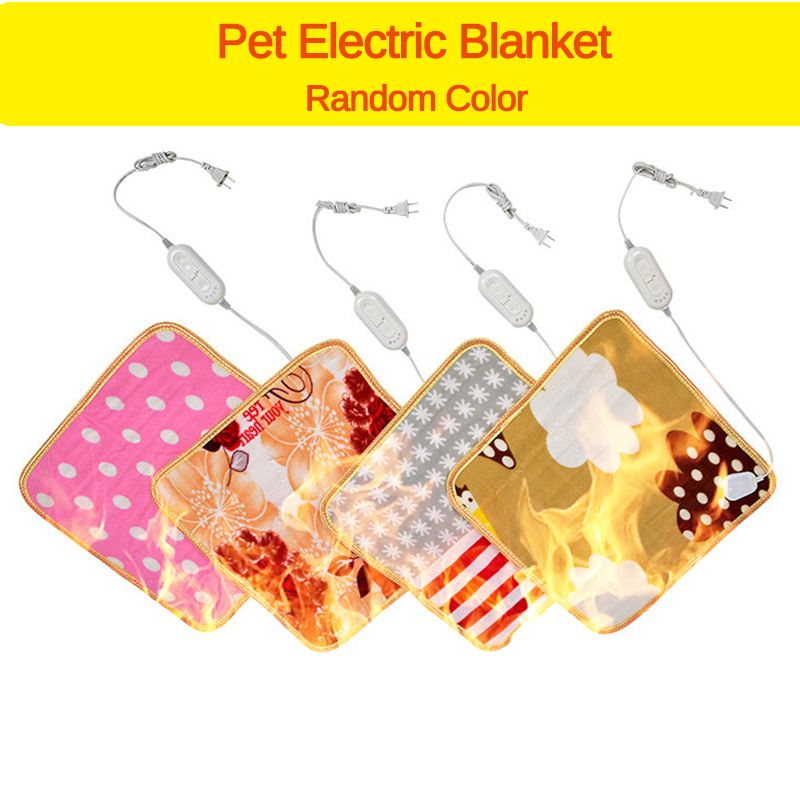 Hund katt vinter varm elektrisk uppvärmd dyna matta temperatur justerbar värme säte plysch sängfilt 12v 220v 45 x 45cm: 220v