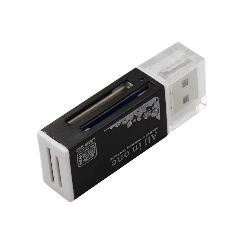1 st kortläsare tiny usb 2.0 alla  in 1 multi minneskort läsare adapter för micro sd sdhc tf  m2 mmc 2 färger