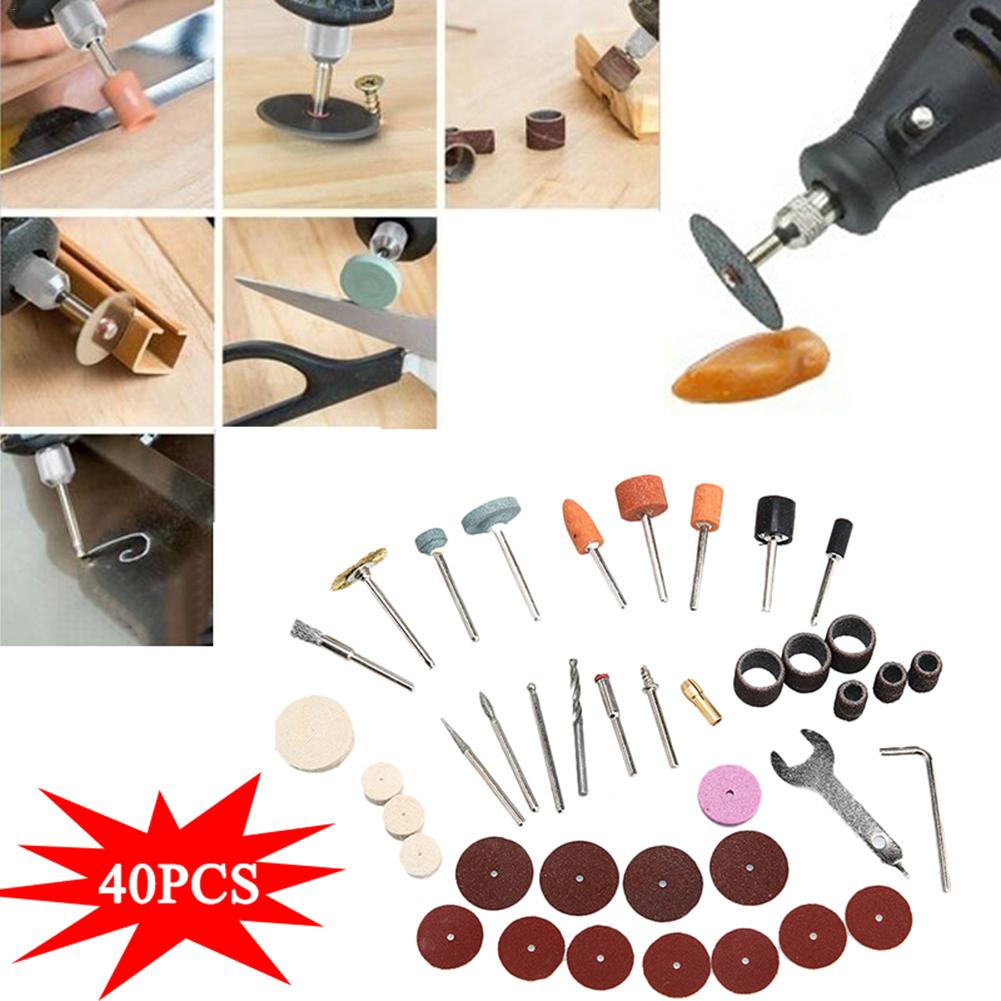 40PCS Electric Grinder Parts Hardware Rotary Tools Accessory Set Fits For Dremel Drill Carving Grinding Polishing Accessories