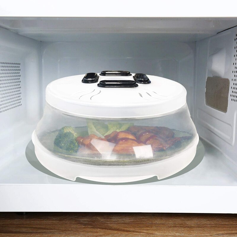 Magnetic Microwave Plate Cover Splatter Guard with Steam Vents and Strong Magnets. Microwave Cover. Anti Splash Lid Keeps Microw