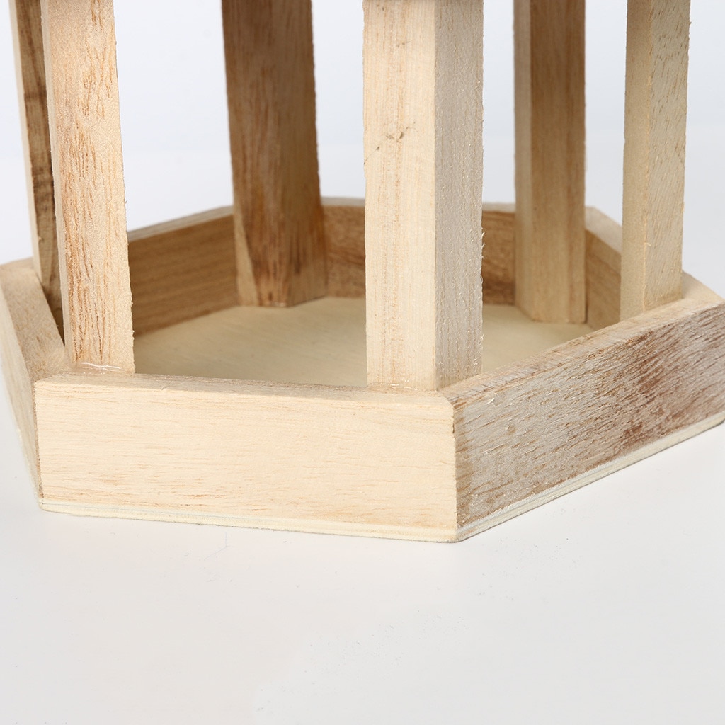 Panier en bois pour animaux de compagnie mangeoire pour oiseaux, décoration de jardin de pour cour hexagonale, suspension en forme de maison, mangeoire pour oiseaux offre spéciale