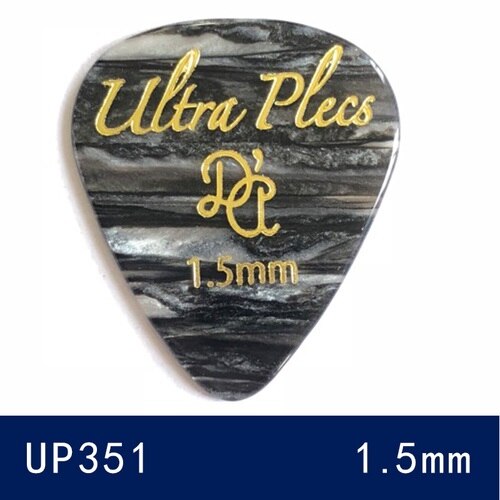 D'Andrea Ultra Plecs 351 Shape Black Oyster 1,5mm - Confezione Da 6 Plettri Per Chitarra - Foto 2