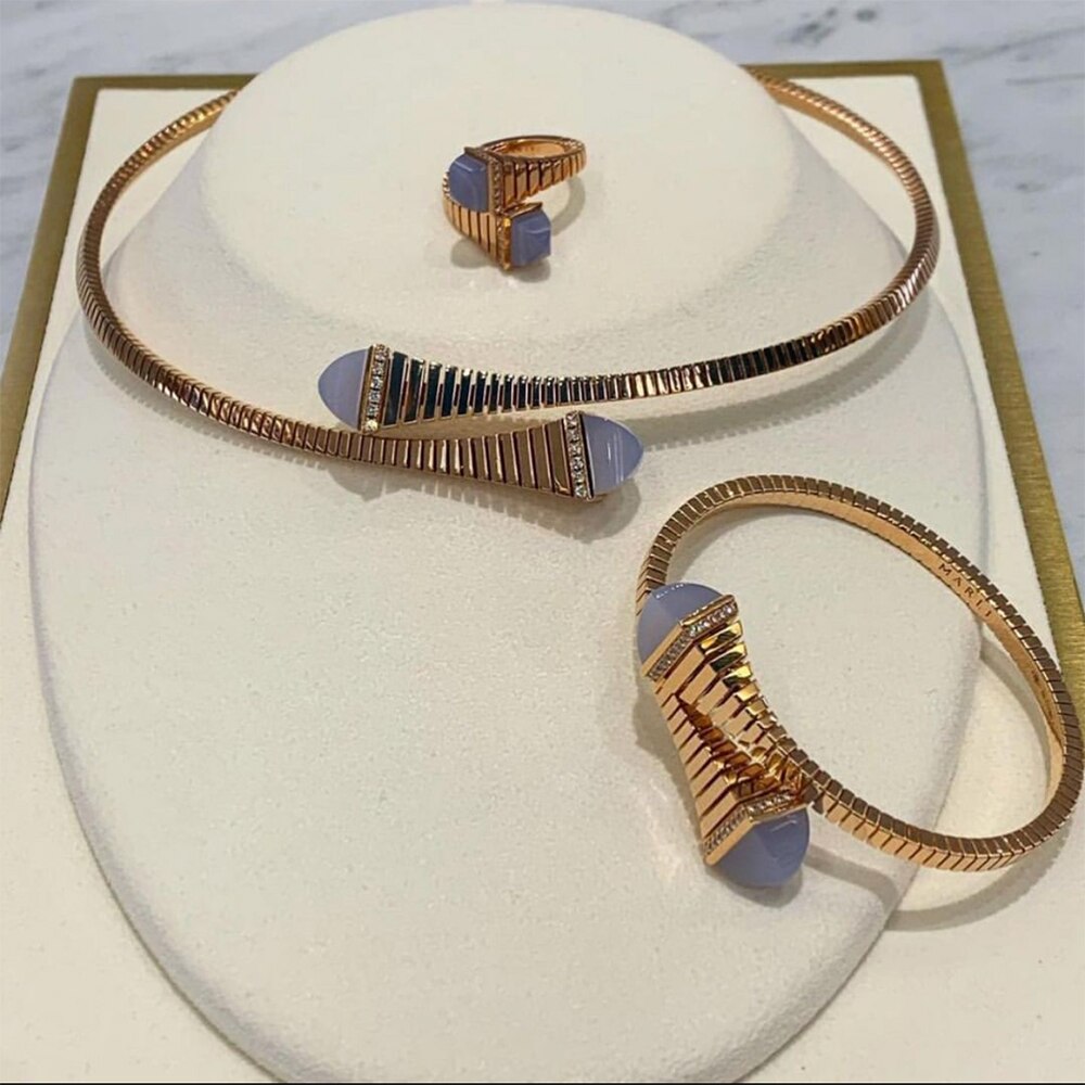 GODKI nowa sława marka 4 sztuk Waterdrop zestawy biżuterii dla kobiet Wedding Party Cubic cyrkon wysokiej klasy Craft Dubai zestaw biżuterii ślubnej