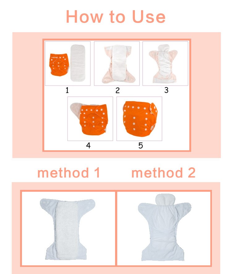 4pcs/pack Baby washable cloth diaper Reusable Nappy Cover Pocket dipers for baby products fralda ecologica couche lavable bebe