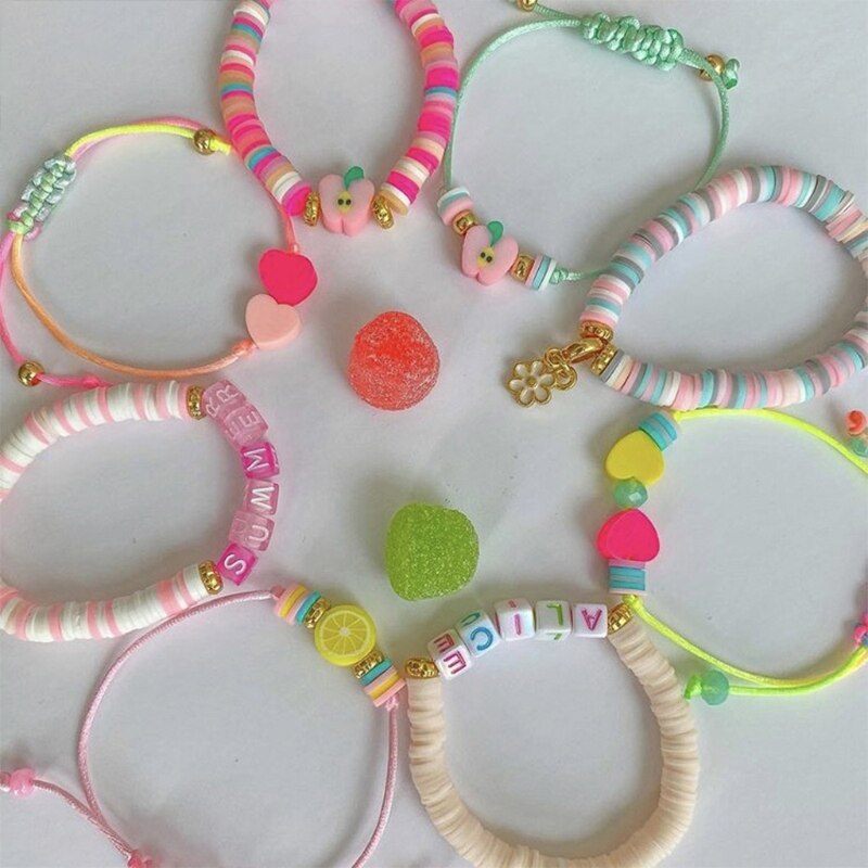 Cuentas redondas planas de arcilla para fabricación de joyas, collares y pulseras, conjunto de manualidades, pendientes, collar, 6mm, 24 colores