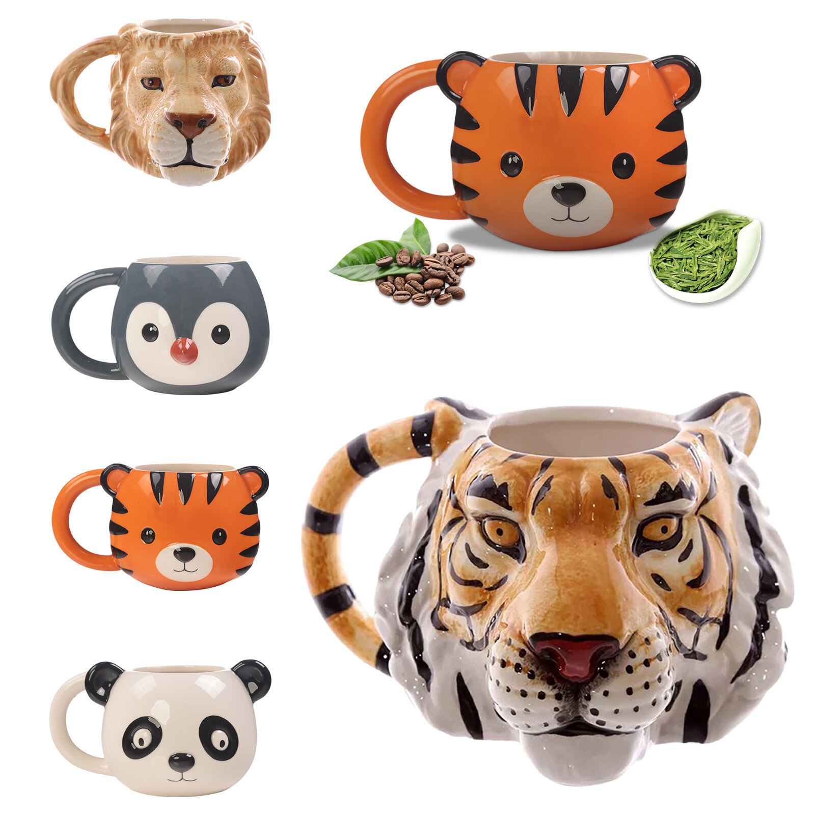 3D Panda Ceramic Drink Cup Animal Cup Ceramic Stereo Vision Cup Mug Funny Water Cup Cafe Tea Cup Mug