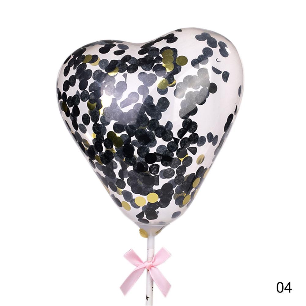10 stk/pakke 5 tommer konfetti kage ballon lille hjerte gennemsigtig ballon til fødselsdagsfest bryllup dekorationer indretning: 04