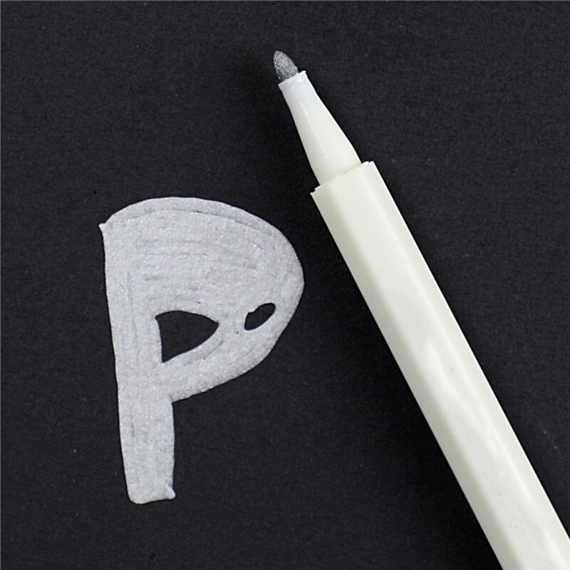 Bricolage eau craie stylo aquarelle Gel stylo pour tableau noir marqueur stylo pour l'album Photo de mariage Scrapbooking Gel stylos papeterie: Silver