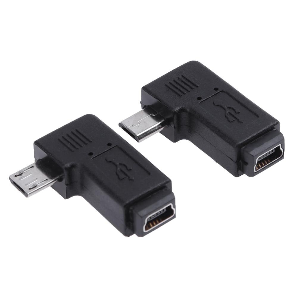 2pcs 90 Degree Mini USB Female to Micro USB Male Adapter Connector Mini USB Female to Right 90 Degree Micro USB Male Adapter