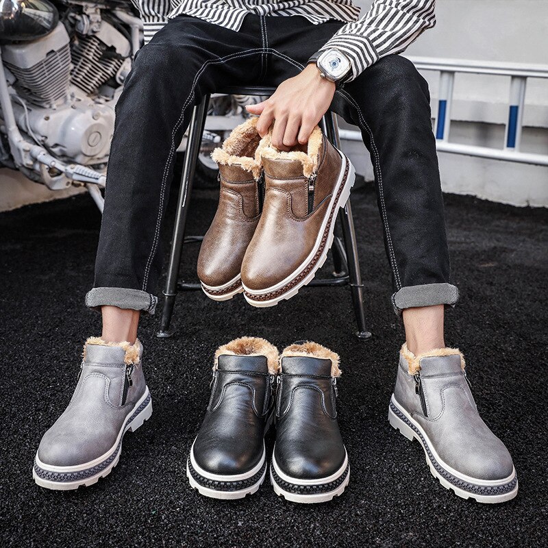 Dwayne Winter herren PU Super Warm Komfort Schnee Stiefel Zipper Winter männer Schuhe Zapatillas Winter männer boots39-44