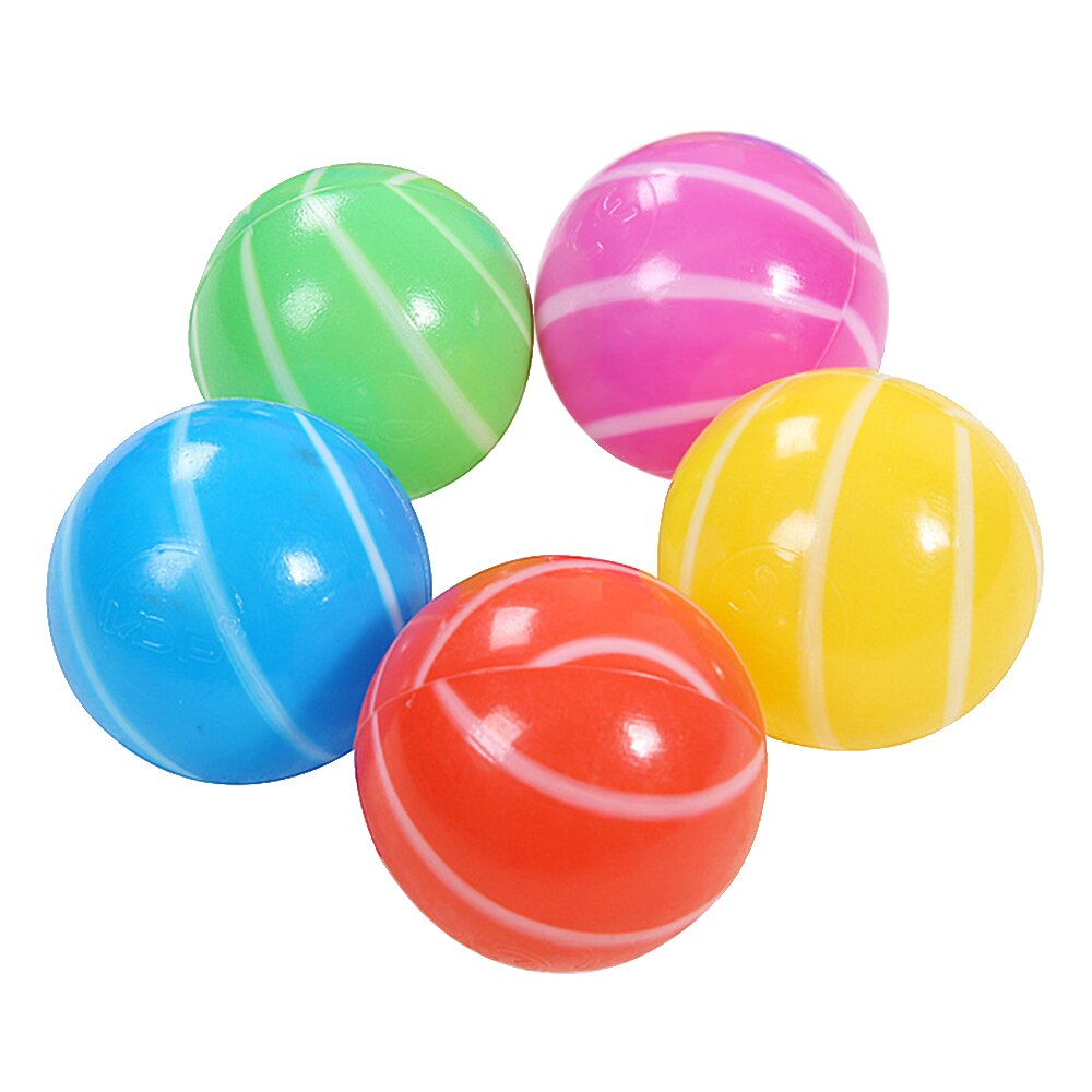 100 PCS Kids Babies Children Stripe Shape Colorful Plastic Soft Air-Filled Pit Balls Playing for Ball Pits Bounce Houses Play