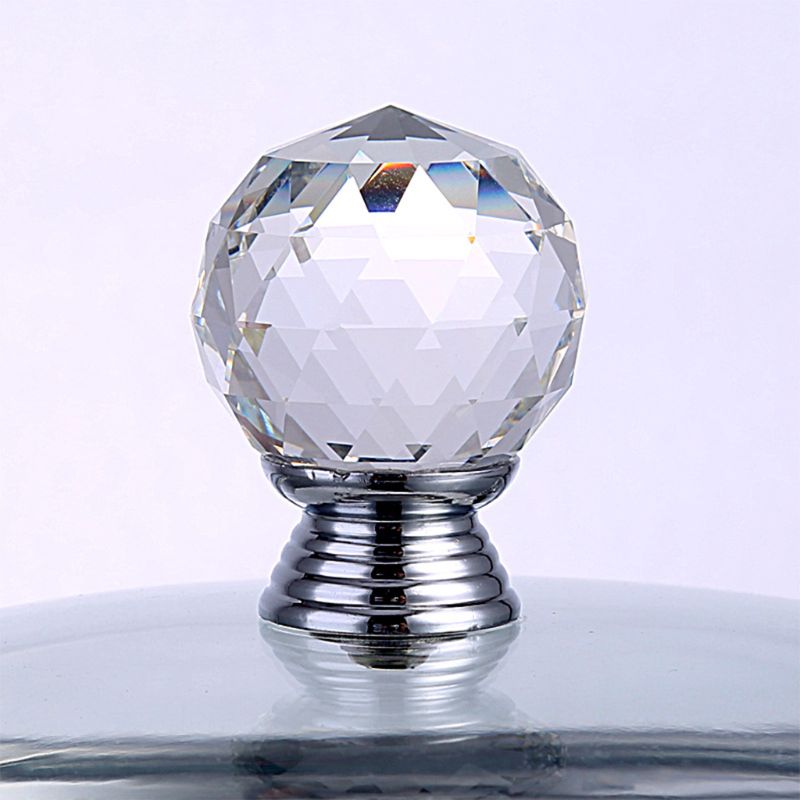 4 stuks kristallen ladeknoppen, glazen kastknoppen, ruitvormige ladegrepen