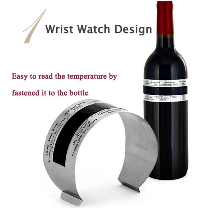 Capteur de température de vin rouge de thermomètre de Bracelet de vin de ménage d'acier inoxydable pour l'outil de barre de brassage à la maison de bière (4 -- 24'C)