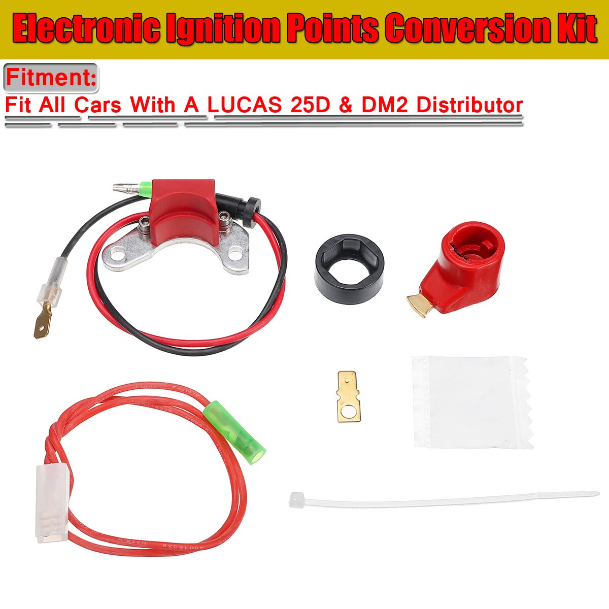 Set Electronic Ignition Points Conversion Distributor Coil Kit Fit All Cars For LUCAS 25D + DM2 Distributor