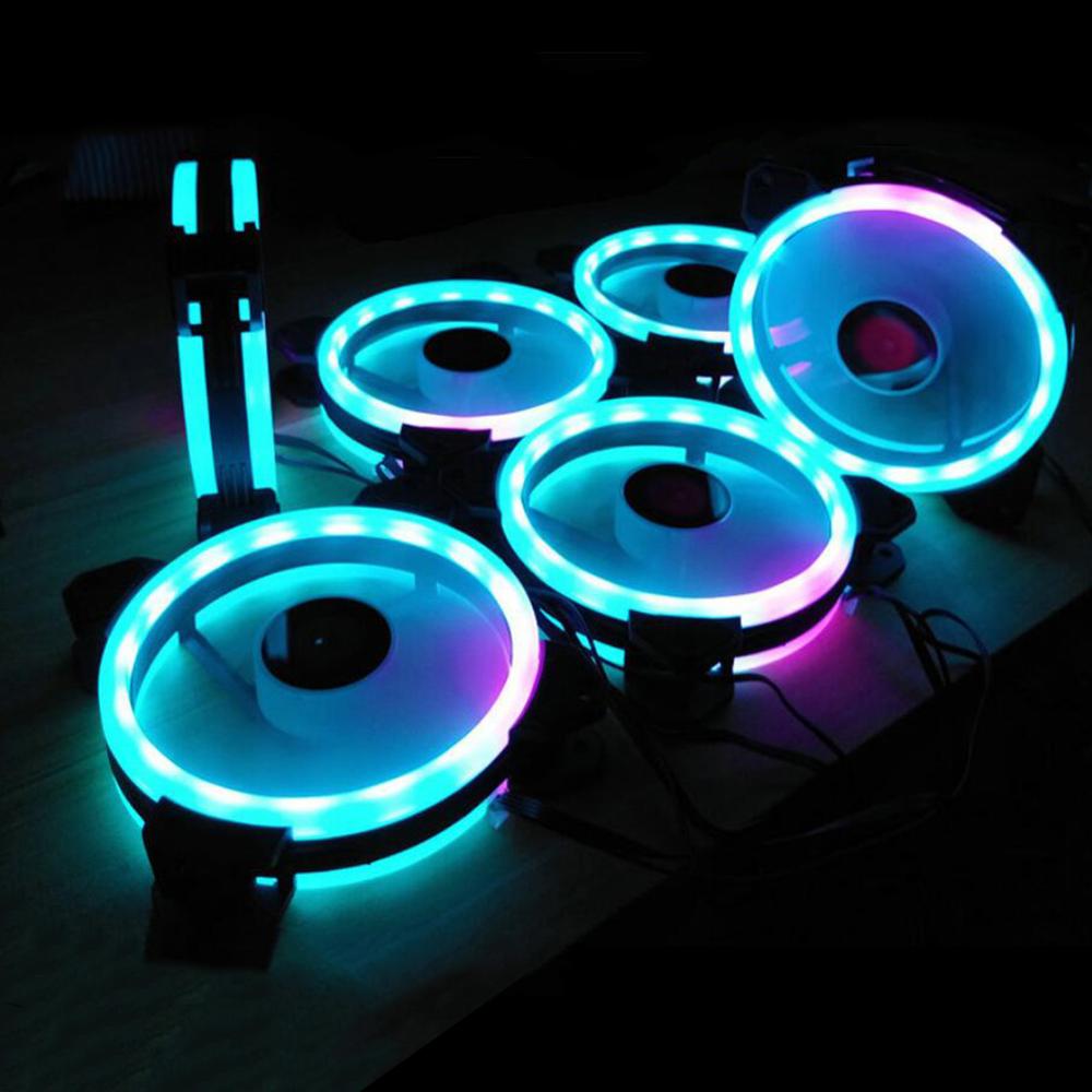 Computer Case Fan 120mm 4Pin 12V Quiet Cooling Fan RGB LED High Airflow CPU Cooler