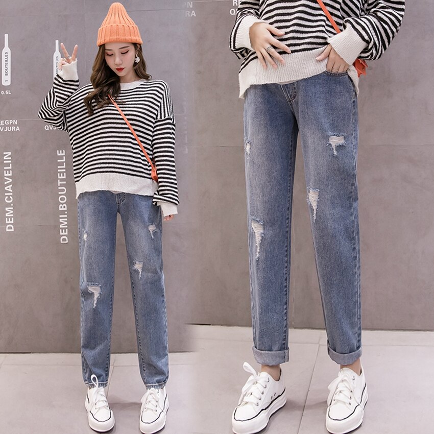 Maternity Wear Spring Jeans Pregnant Woman Daddy Fashionable Maternity Pants Jeans Jeans